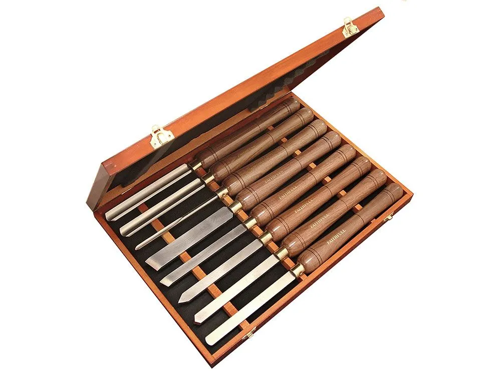 FAITHFULL - Coffret Bois De 8 Outils De Tournage HSS 3 FAITHFULL - Coffret Bois De 8 Outils De Tournage HSS
