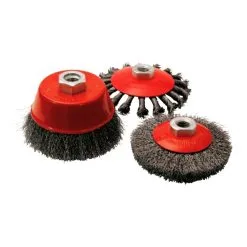 Leman - Lot De 3 Brosses Conique / Cuvette En Fil Acier Ondulé Torsadé