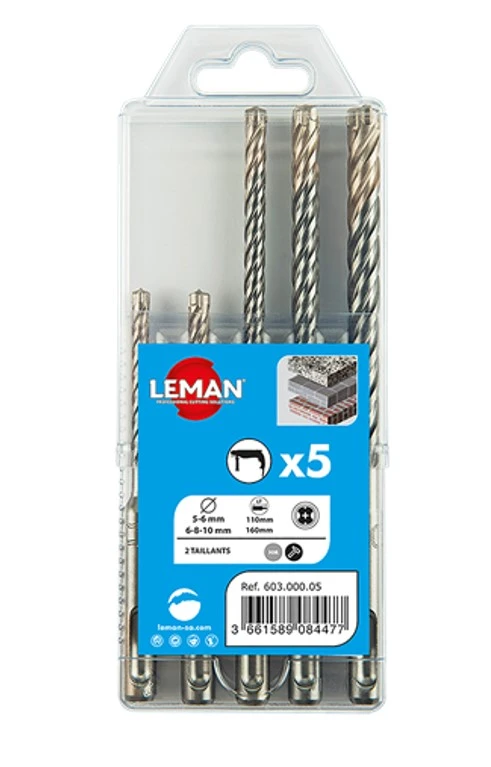 LEMAN - Coffret 5 Forets SDS + 2 Taillants 3 LEMAN - Coffret 5 Forets SDS + 2 Taillants