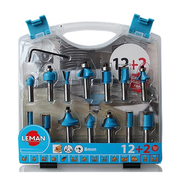 LEMAN - Coffret 12+2 Mèches De Défonceuse (Diamètre De Queue : 8mm) 3 LEMAN - Coffret 12+2 Mèches De Défonceuse (Diamètre De Queue : 8mm)