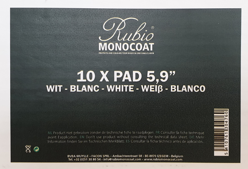 RUBIO MONOCOAT - Pad Blanc - ø150mm Pour Appliquer Avec Une Ponceuse Orbitale (ép. 10mm) 4 RUBIO MONOCOAT - Pad Blanc - ø150mm Pour Appliquer Avec Une Ponceuse Orbitale (ép. 10mm) – Image 2