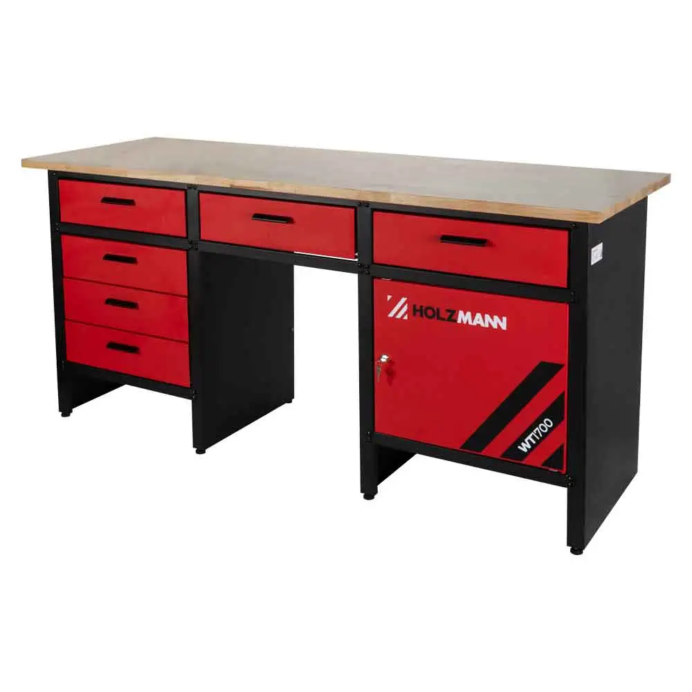 HOLZMANN - WT1700 Etabli Métallique De Travail 1700 Mm Avec Rangements 6 Tiroirs Et 1 Armoire 3 HOLZMANN - WT1700 Etabli Métallique De Travail 1700 Mm Avec Rangements 6 Tiroirs Et 1 Armoire