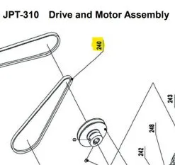 JET - Courroie Trapézoïdale A770 Mm Pour Rouleau D'alimentation Pour JPT-310 -Outils Maison Magasin JET Courroie trapezoidale A770 mm pour rouleau d aliment