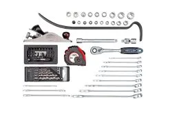 JET - Y-118WB - Coffret De 118 Outils Spéciaux Pour Le Bois-Menuiserie (Rabot, Clés, Mèches, Scie, équerre, Niveau, Pinces Etc.) -Outils Maison Magasin JET Y 118W Coffret de 118 Outils Speciaux pour le Bois Y 2