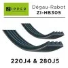 ZIPPER- Kit De 2 Courroies De Rechange Pour Dégau-Rabot ZI-HB305 - 220 Mm J4 & 280 Mm J5 -Outils Maison Magasin Kit de 2 courroies de rechange pour degau rabot zipper Z