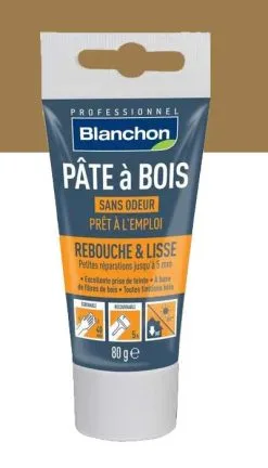 BLANCHON - Pâte à Bois - Rebouchage & Lissage - 80g - 250g - 500g - Différentes Teintes 21 BLANCHON - Pâte à Bois - Rebouchage & Lissage - 80g - 250g - 500g - Différentes Teintes -Outils Maison Magasin Pate a bois Blanchon teinte chene clair