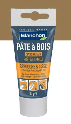 BLANCHON - Pâte à Bois - Rebouchage & Lissage - 80g - 250g - 500g - Différentes Teintes 23 BLANCHON - Pâte à Bois - Rebouchage & Lissage - 80g - 250g - 500g - Différentes Teintes -Outils Maison Magasin Pate a bois Blanchon teinte chene moyen