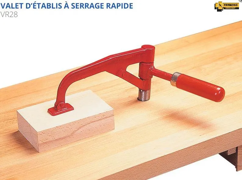 ETABLIS FRANCOIS - VR28 - Valet D'établi à Serrage Rapide - Diamètre 28 Mm 3 ETABLIS FRANCOIS - VR28 - Valet D'établi à Serrage Rapide - Diamètre 28 Mm