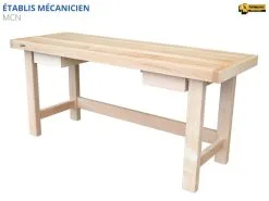 ETABLIS FRANCOIS ÉTABLIS FRANÇOIS - MCN Etabli Mécanicien De Qualité Professionnelle Avec Largeur Plateau 700 Mm Et 2 Tiroirs -Outils Maison Magasin eTABLIS FRANcOIS MCN Etabli mecanicien de qualite profes 1