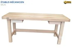 ETABLIS FRANCOIS ÉTABLIS FRANÇOIS - MCN Etabli Mécanicien De Qualité Professionnelle Avec Largeur Plateau 700 Mm Et 2 Tiroirs -Outils Maison Magasin eTABLIS FRANcOIS MCN Etabli mecanicien de qualite profes