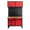 HOLZMANN - WHL1200 - Établi Métallique Avec Armoire Murale Et Panneau Perforé -Outils Maison Magasin etabli Metallique avec Armoire murale et panneau perfore