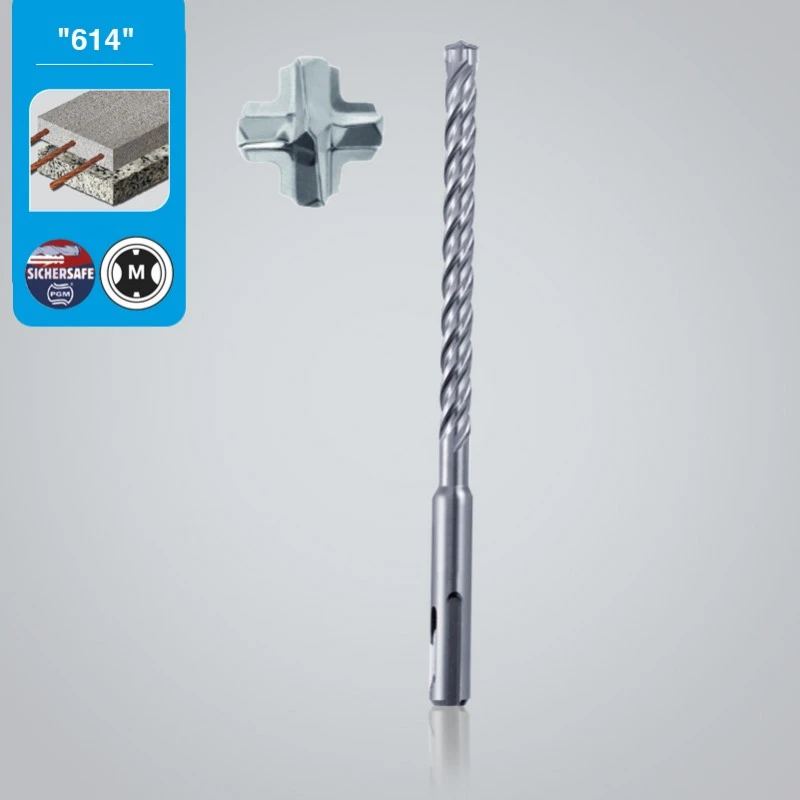 LEMAN Foret SDS+ - 4 Taillants - Béton Armé (différents Diamètres Disponibles) 4 LEMAN Foret SDS+ - 4 Taillants - Béton Armé (différents Diamètres Disponibles) – Image 2