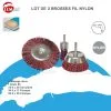 Leman - Lot De 3 Brosses Pinceau / Circulaire / Conique En Fil Nylon -Outils Maison Magasin lot 3 brosses pinceau circulaire conique fil nylon 1
